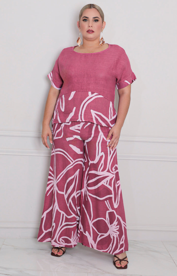 Blusa rosa de lino - BLUSA Boutiquemirel 