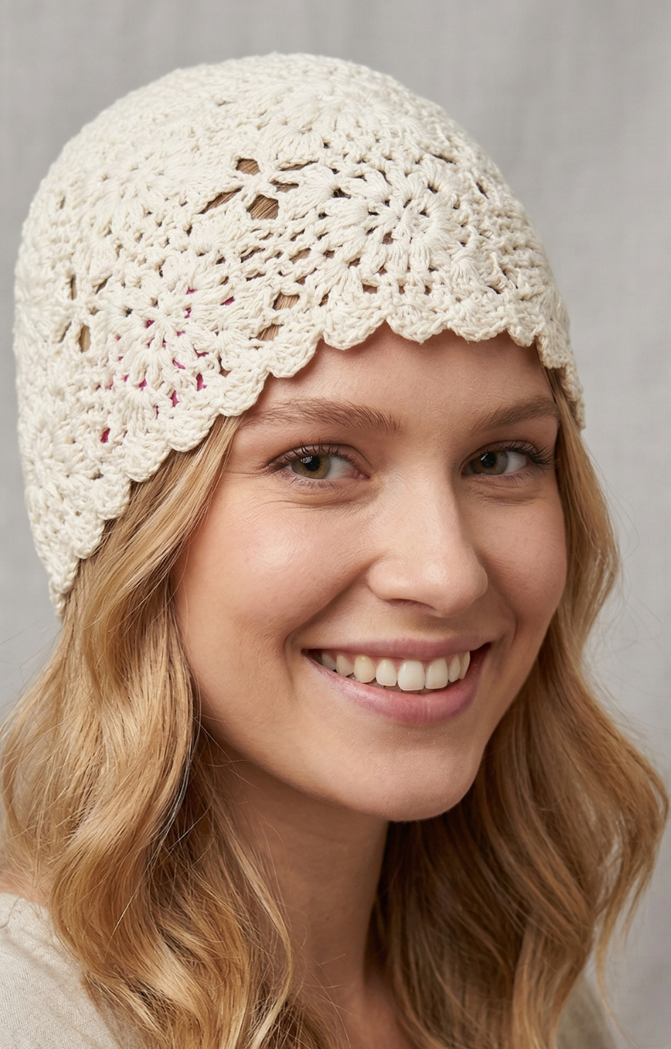 Sombrero Croché beige  Floral - SOMBREROS Boutiquemirel 