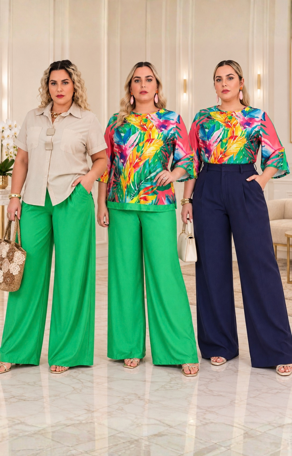 Conjunto verde estampado