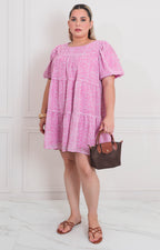 Vestido rosa estampado