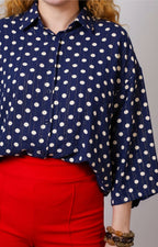 Blusa camisera estampada de puntos