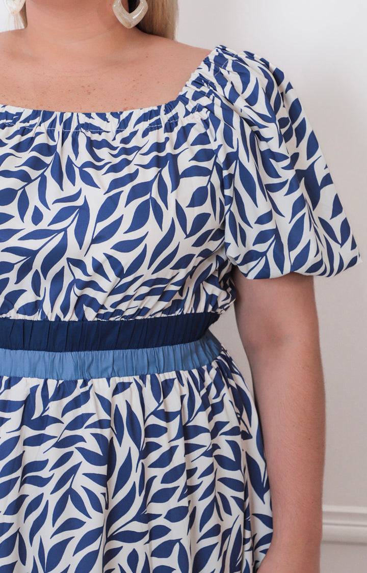Vestido azul rey estampado - VESTIDO LARGO CURVY Boutiquemirel 
