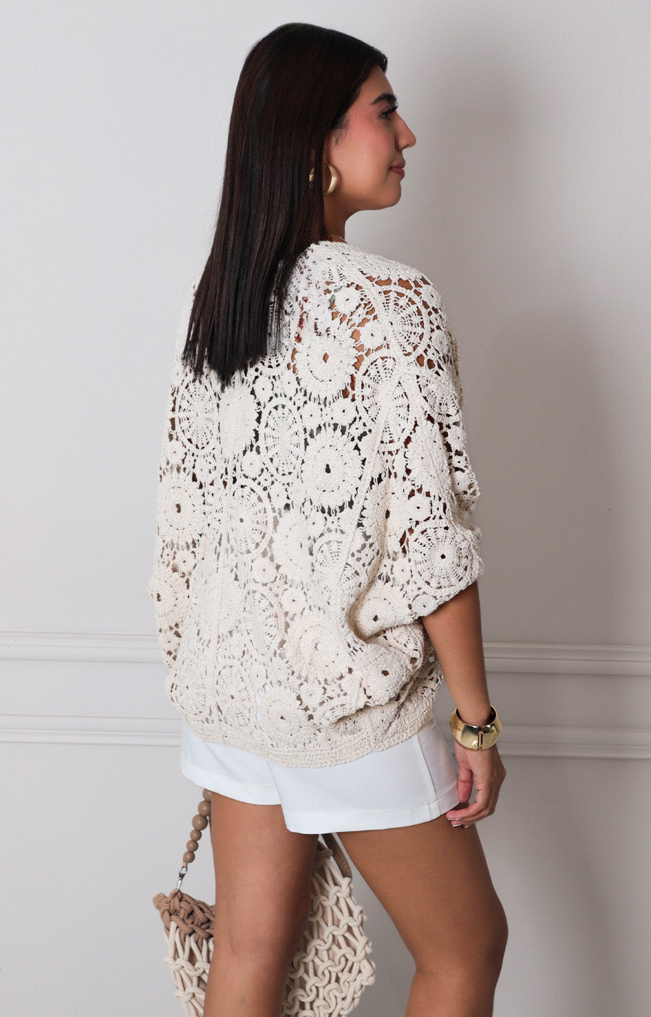 Kimono beige de crochet - SACOS REGULAR Boutiquemirel 