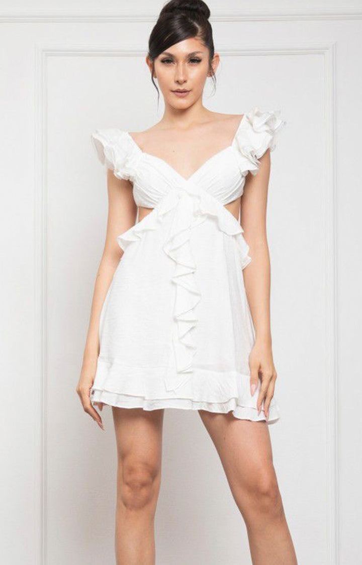 V*1-26*ROSEVELVET*RVD6057*BLANCO - VESTIDO CORTO REGULAR Boutiquemirel 