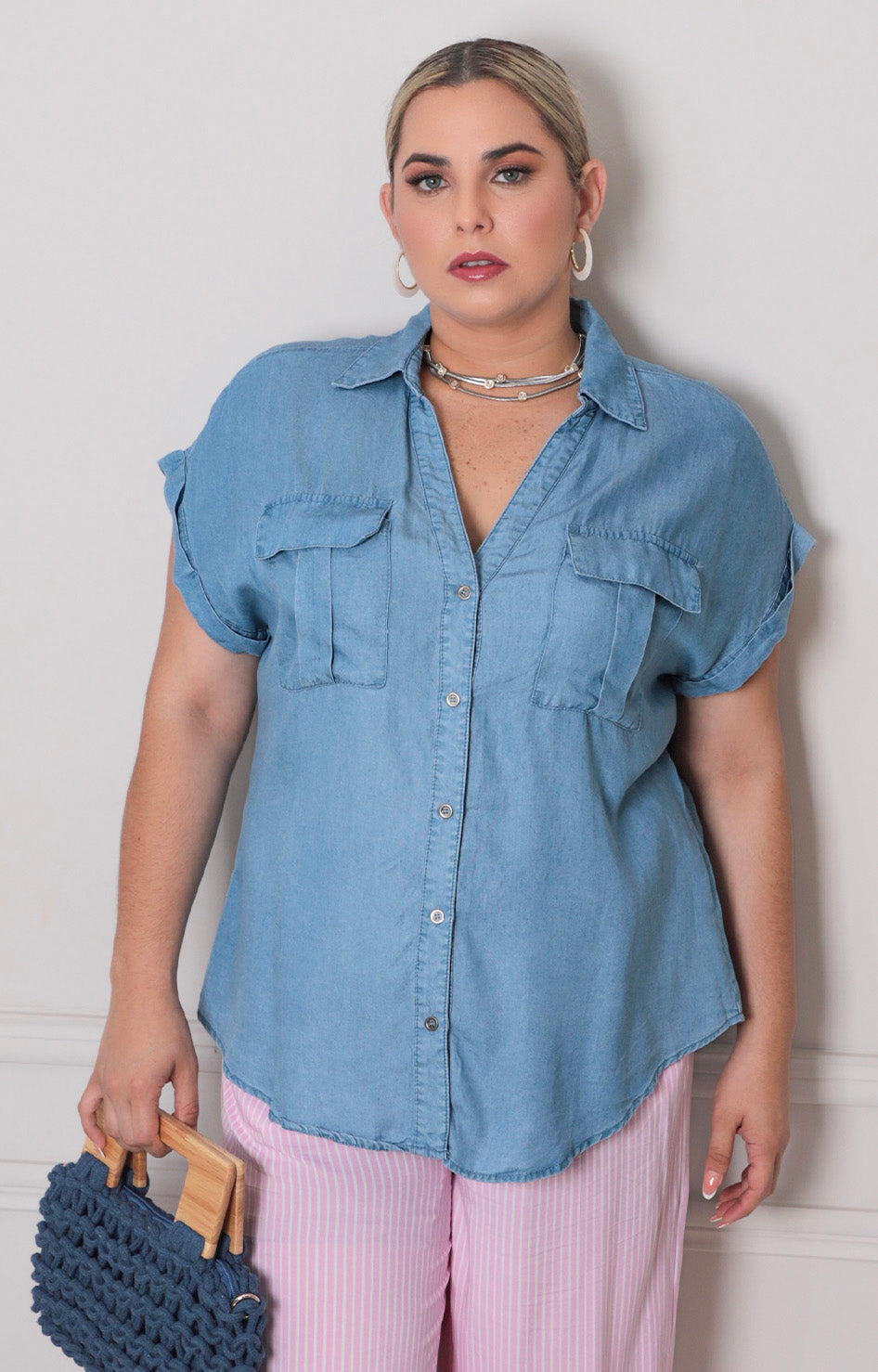 Blusa de mezclilla - BLUSAS CURVY Boutiquemirel 