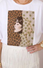Blusa blanca estampada elegante