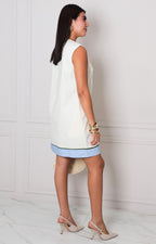 Vestido beige con bordado - VESTIDO CORTO REGULAR Boutiquemirel 