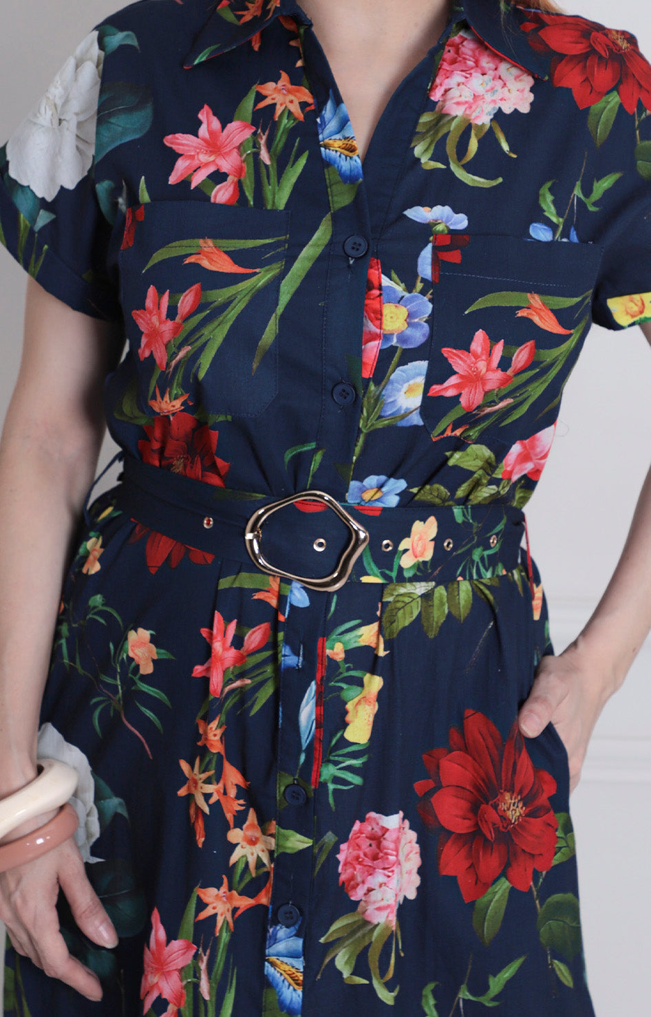 Vestido estampado con cinturón - VESTIDO CORTO REGULAR Boutiquemirel 