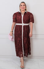 Vestido cafè de guipiur - VESTIDO LARGO CURVY Boutiquemirel 