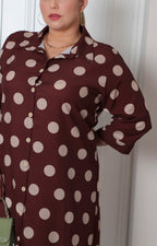 Vestido camisero largo estampado