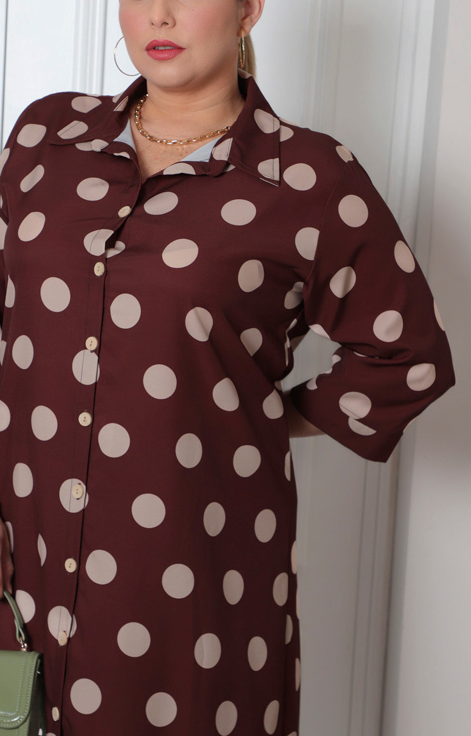 Vestido camisero largo estampado