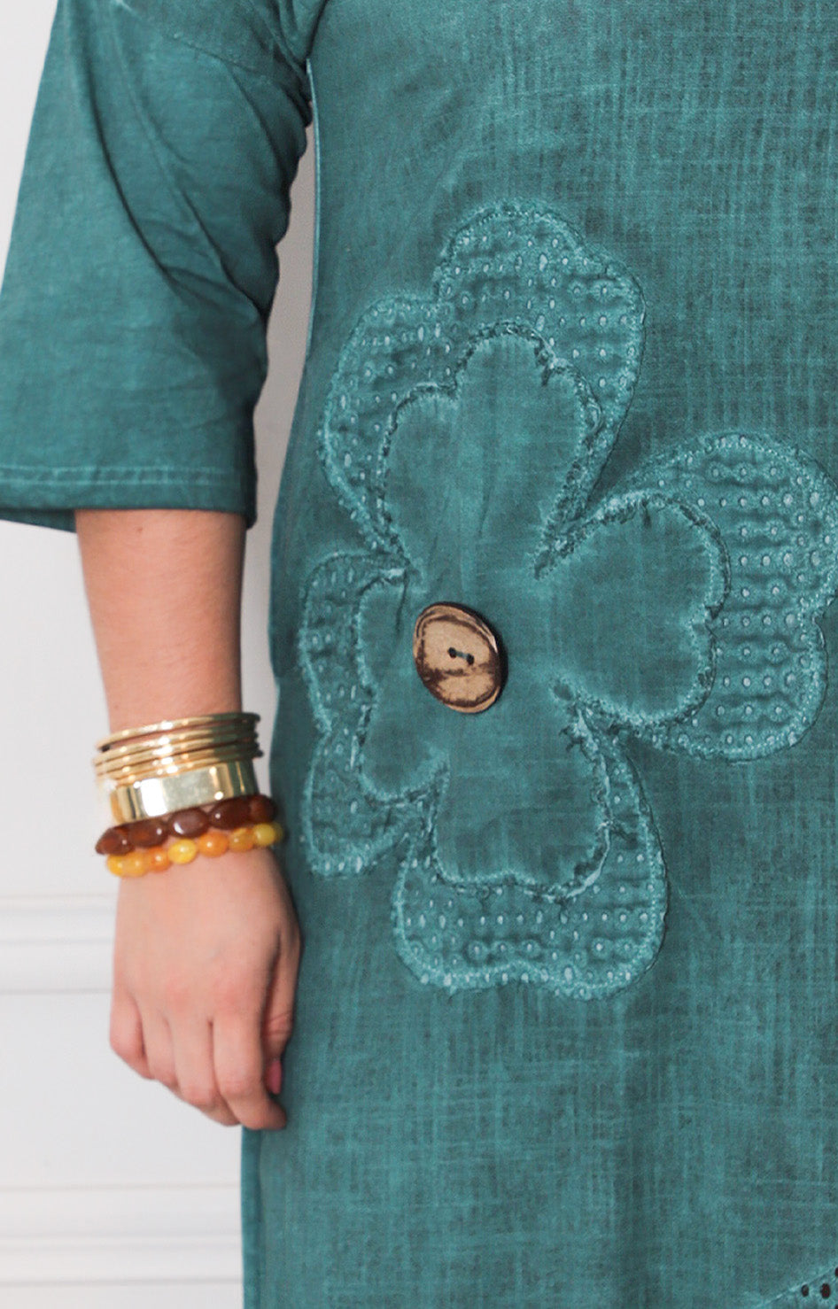 Vestido liso con flor - VESTIDO LARGO CURVY Boutiquemirel 