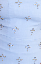 Blusa strapless con pedrería
