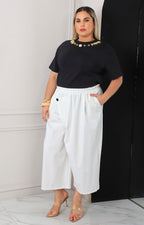 Pantalón culotte blanco