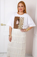 Blusa blanca estampada elegante