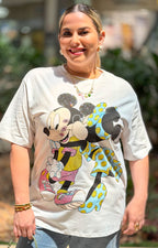 Blusa estampada con estampado y aplicaciones