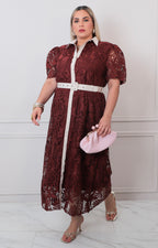Vestido cafè de guipiur - VESTIDO LARGO CURVY Boutiquemirel 