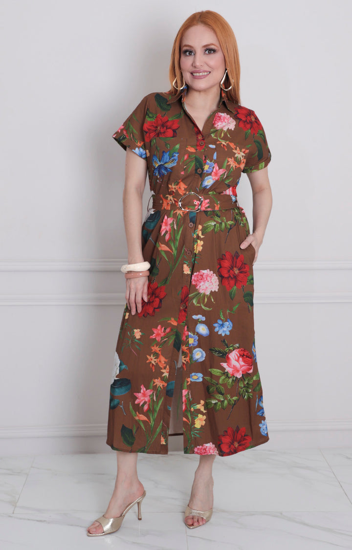 Vestido estampado con cinturón - VESTIDO CORTO REGULAR Boutiquemirel 