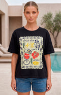 Blusa negra con estampado mediterráneo - BLUSAS REGULAR Boutiquemirel 