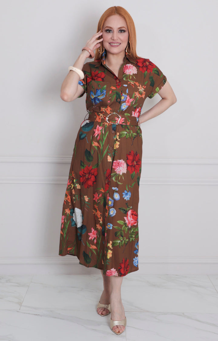 Vestido estampado con cinturón - VESTIDO CORTO REGULAR Boutiquemirel 