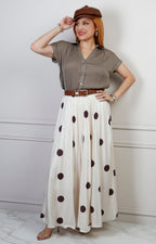 Blusa morada Boutiquemirel de escote en V con botones, corte regular