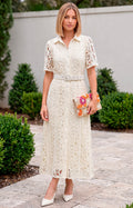 Vestido beige de guipiur - VESTIDO LARGO REGULAR Boutiquemirel 