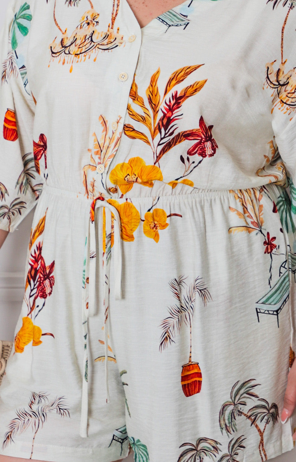 Palazzo beige estampado - PALAZZO CORTO CURVY Boutiquemirel 