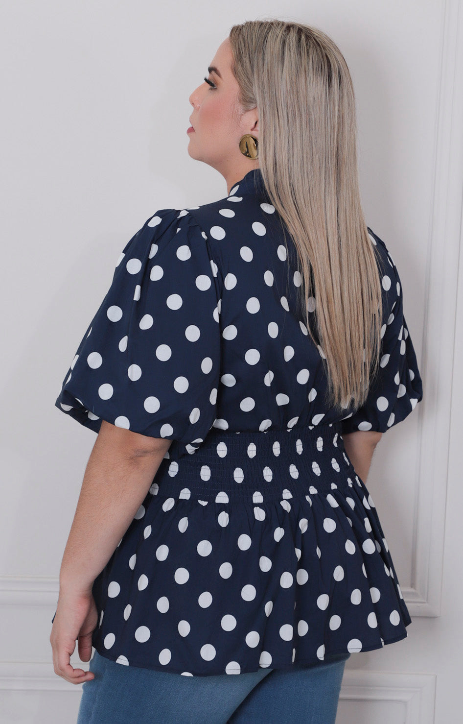 Blusa polka dots - BLUSAS CURVY Boutiquemirel 