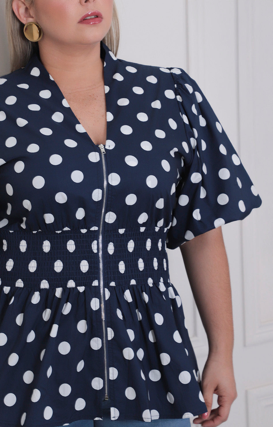 Blusa polka dots - BLUSAS CURVY Boutiquemirel 