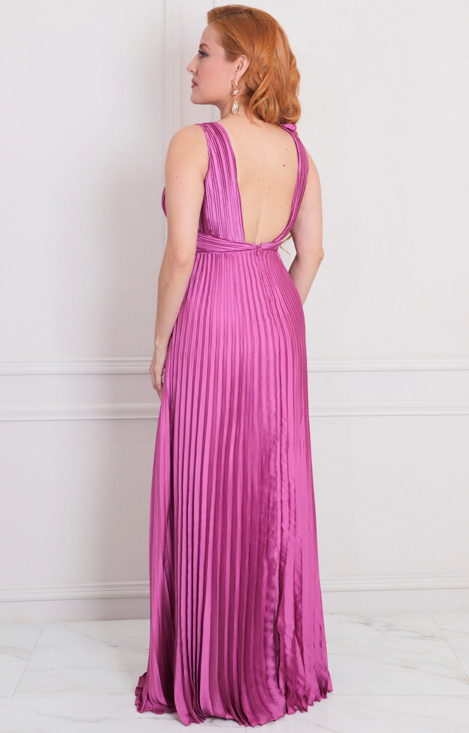 Vestido morado con olanes - VESTIDO LARGO REGULAR Boutiquemirel 