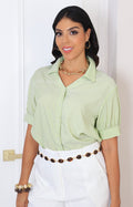 Blusa verde de rayas