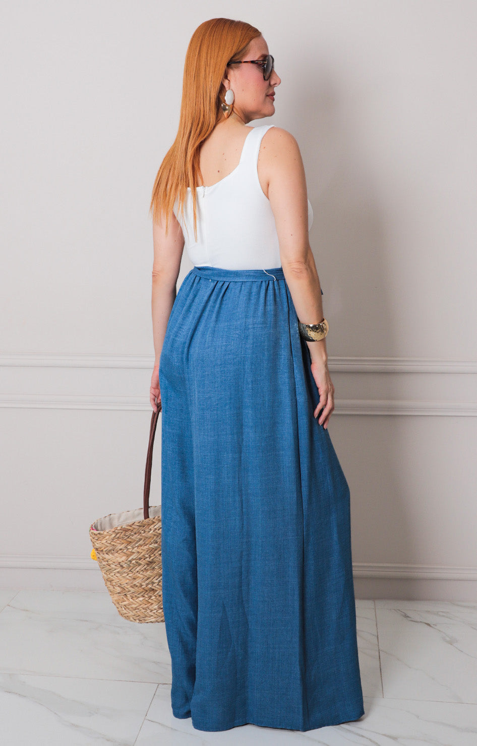 Palazzo azul con lazo - PALAZZO LARGO REGULAR Boutiquemirel 