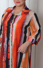 Vestido camisero largo estampado