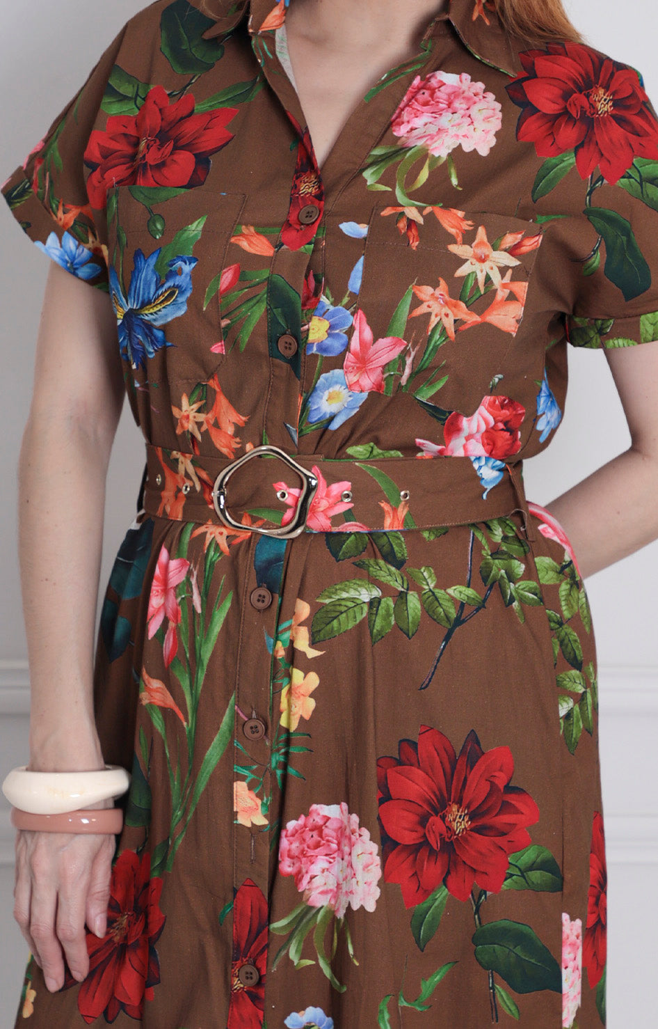 Vestido estampado con cinturón - VESTIDO CORTO REGULAR Boutiquemirel 