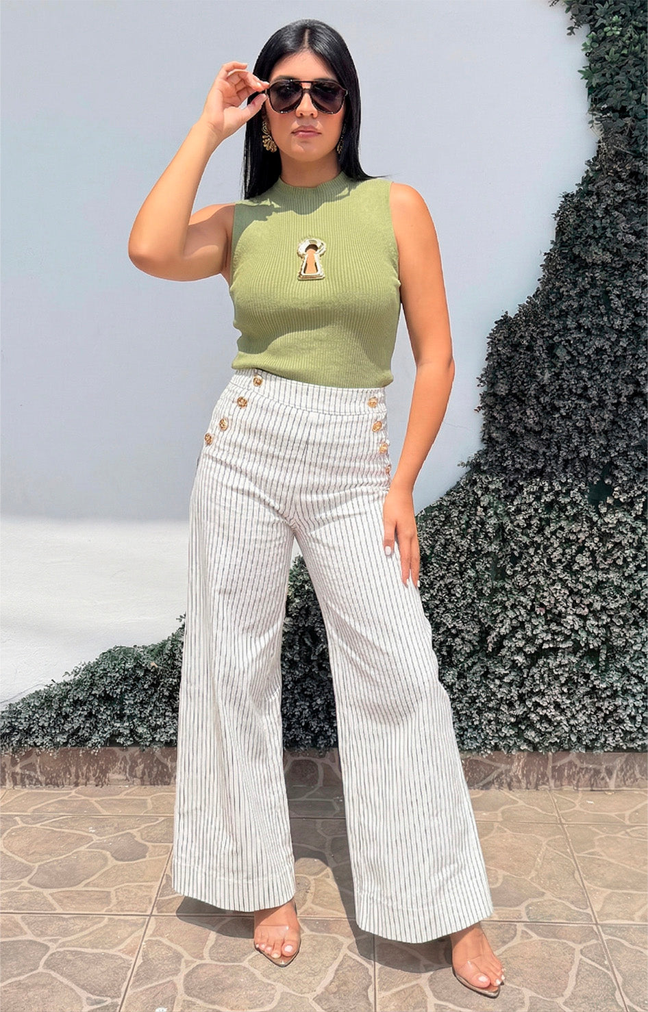 Blusa halter con detalle dorado - BLUSAS REGULAR Boutiquemirel 