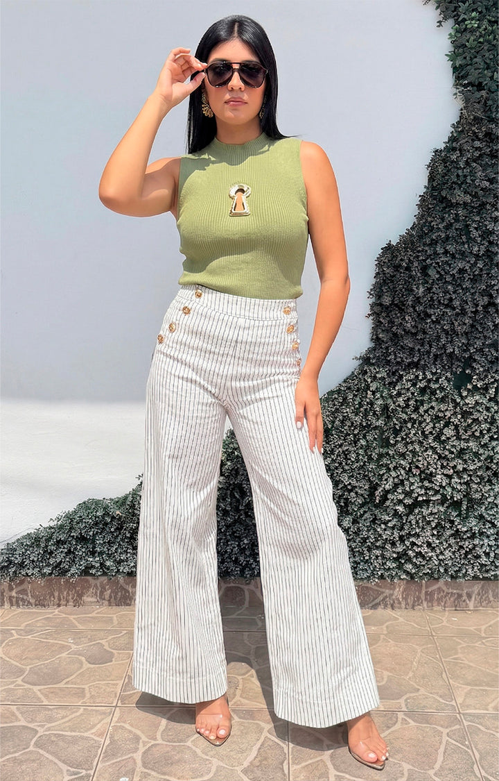 Blusa halter con detalle dorado - BLUSAS REGULAR Boutiquemirel 