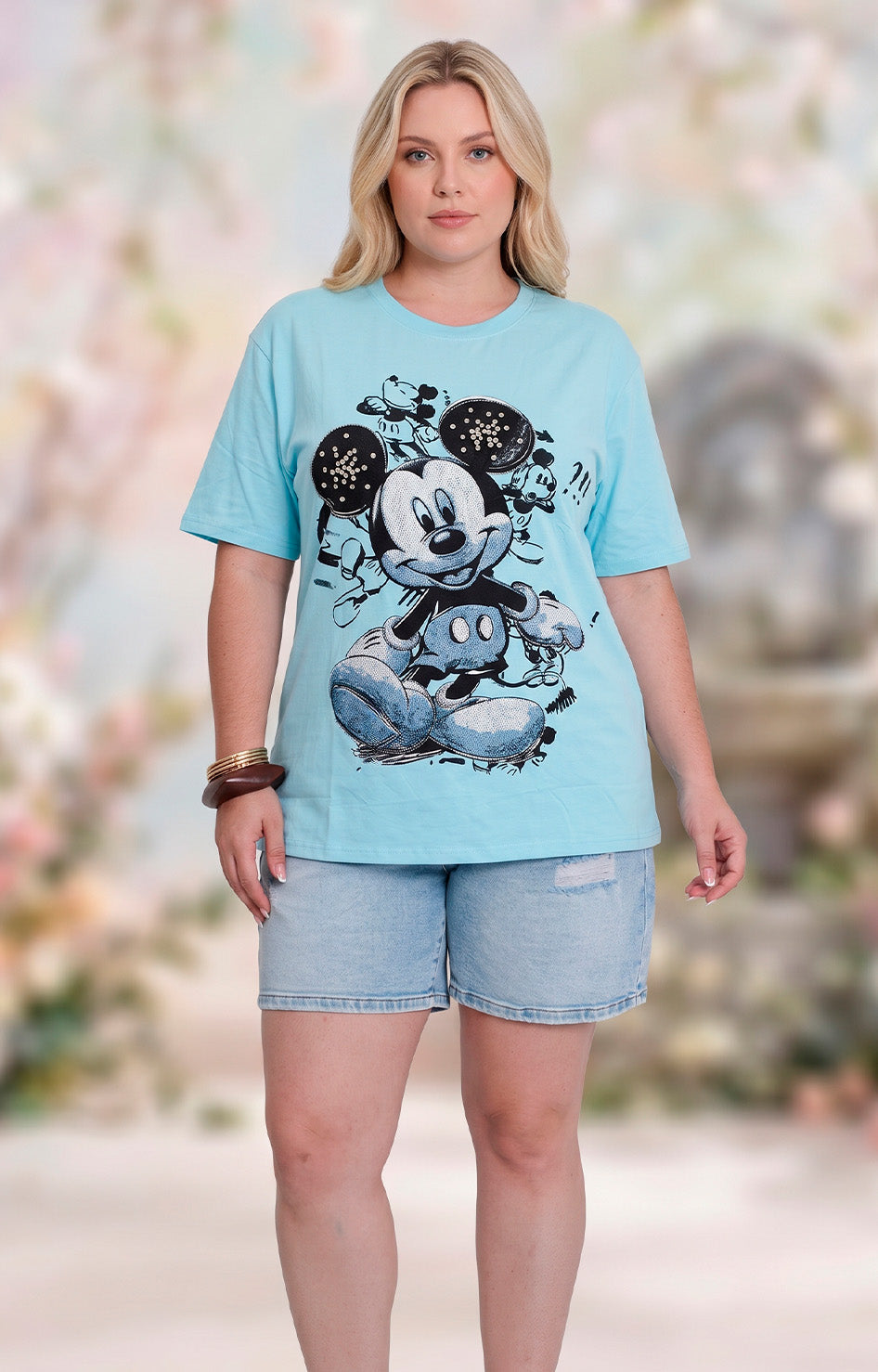 Blusa estampada con aplicaciones de pedrería - BLUSAS CURVY Boutiquemirel 