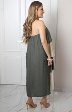 Vestido halter en capas