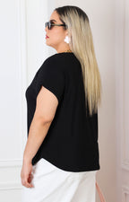 Blusa básica de corte relajado