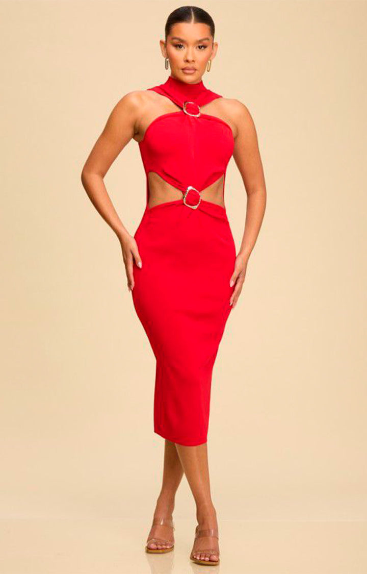 Vestido rojo asimétrico