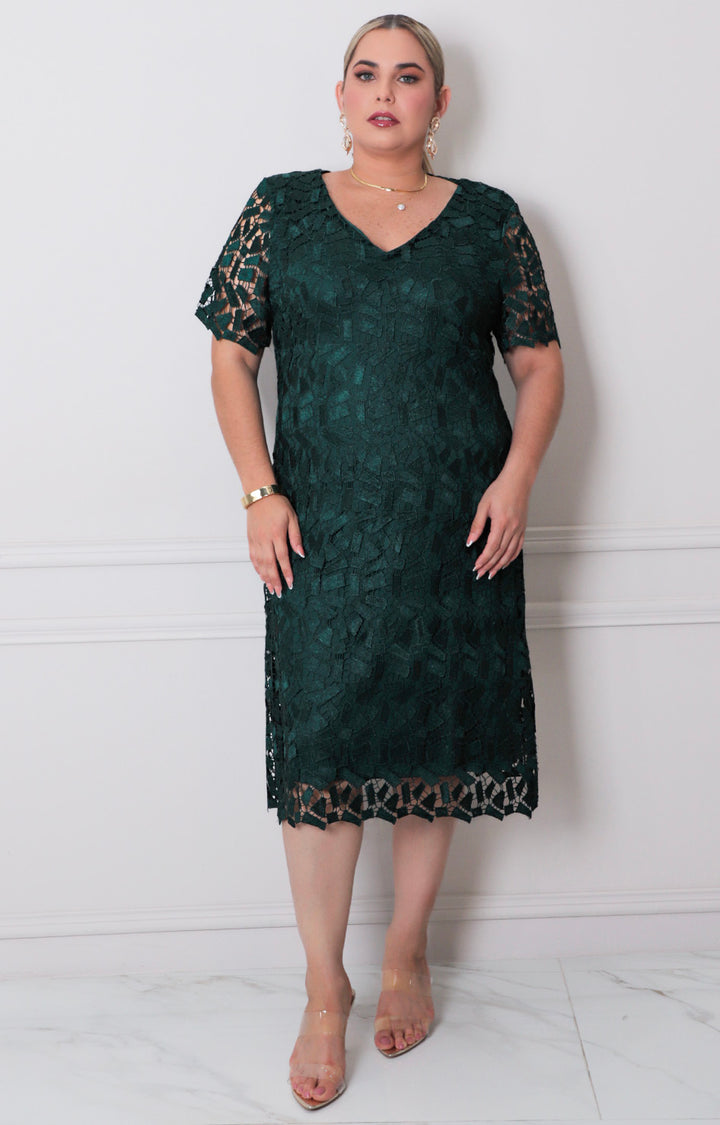 Vestido verde en encaje - VESTIDO XL Boutiquemirel 