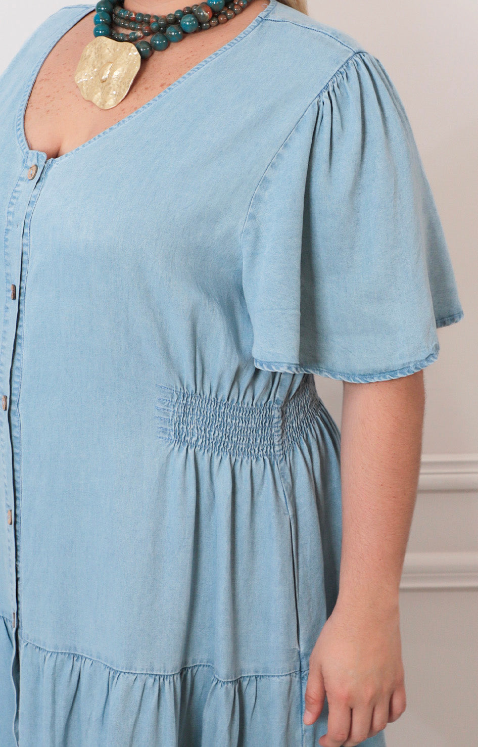 Vestido de mezclilla con botones - VESTIDO LARGO CURVY Boutiquemirel 