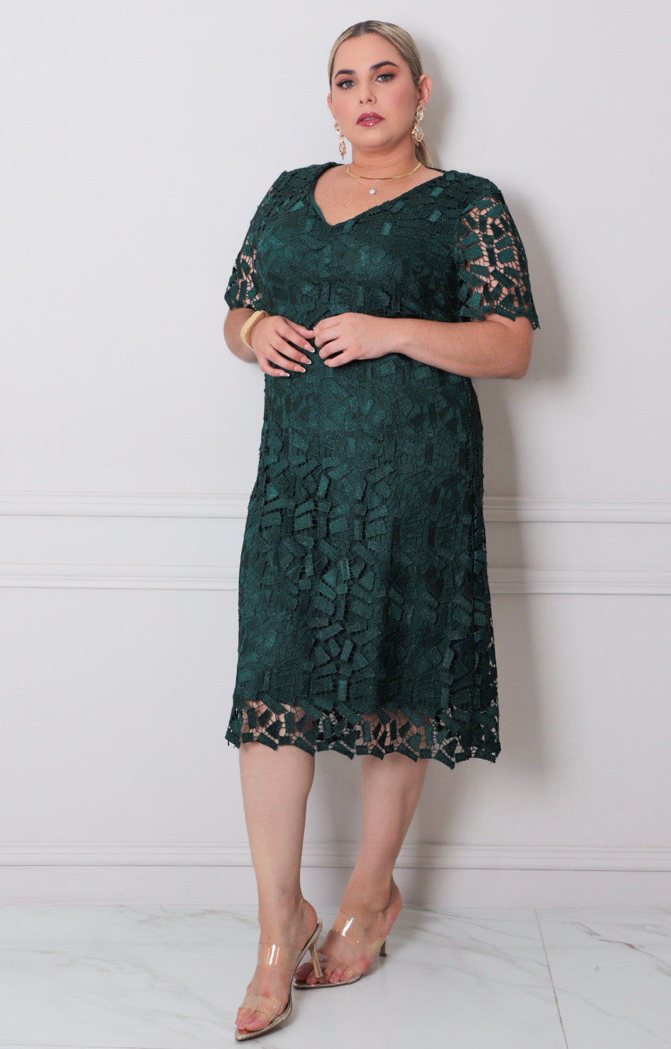 Vestido verde en encaje - VESTIDO XL Boutiquemirel 