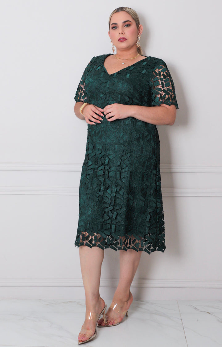 Vestido verde en encaje - VESTIDO XL Boutiquemirel 
