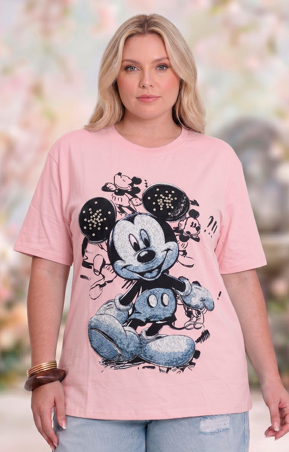 Blusa estampada con aplicaciones de pedrería - BLUSAS CURVY Boutiquemirel 
