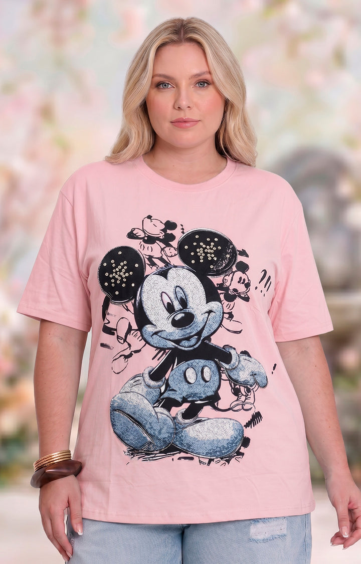 Blusa estampada con aplicaciones de pedrería - BLUSAS CURVY Boutiquemirel 