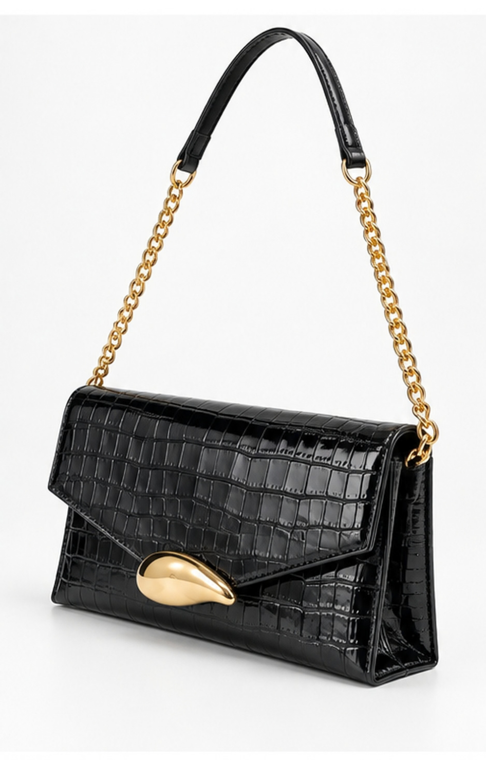 Bolso clutch acolchado con cadena
