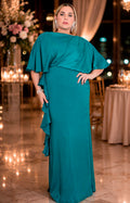 Vestido verde con volante - VESTIDO LARGO CURVY Boutiquemirel 