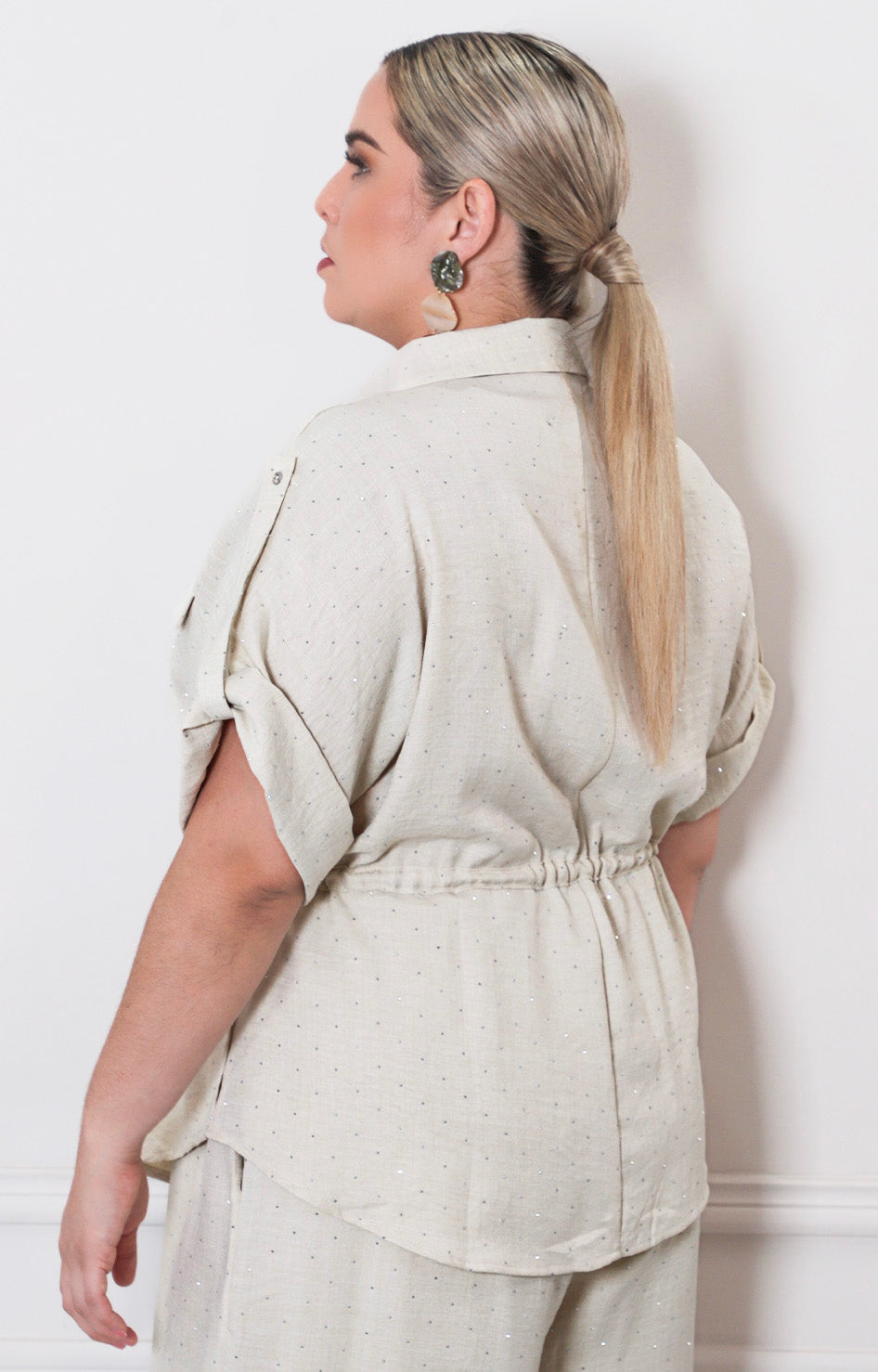 Blusa con brillos y lazo - BLUSAS CURVY Boutiquemirel 