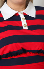 Blusa curvy a rayas con cuello camisero de Boutiquemirel